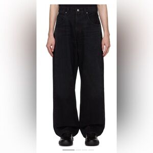 Agolde Fusion black low rise wide leg jeans zip close size 25